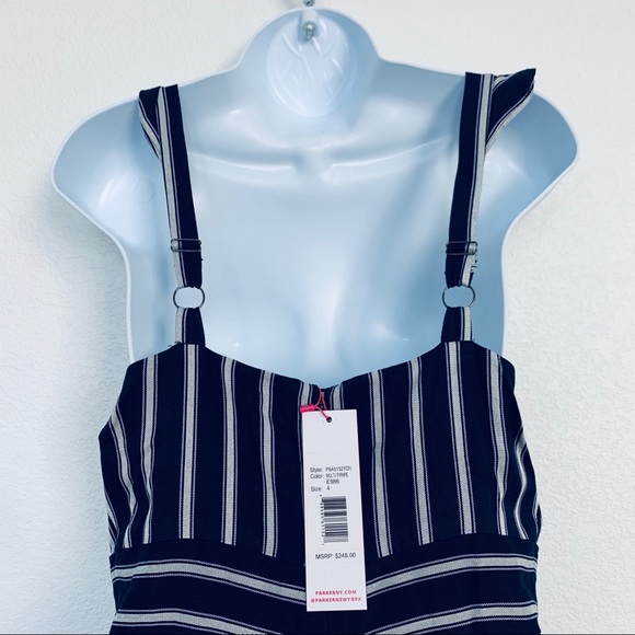 Parker Multi Stripe Navy Blue white Romper - Picture 9 of 12